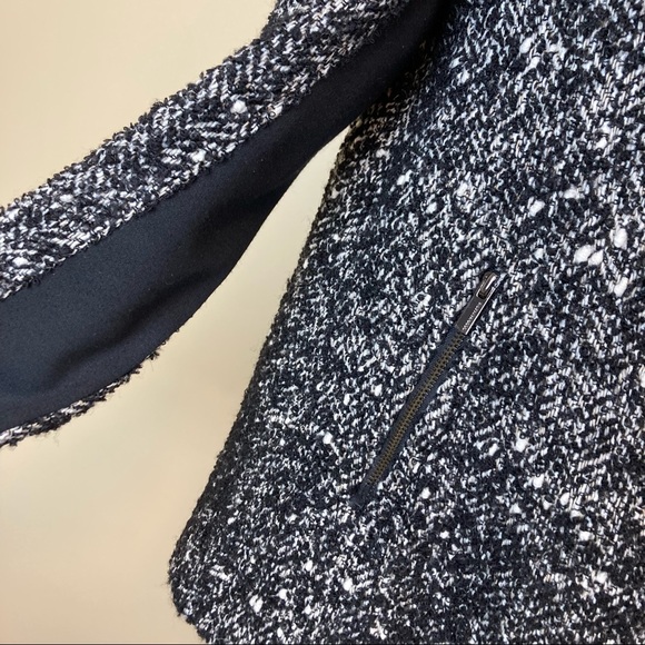 BCBGmaxazria Black Tweed Asymmetric Zip Up Jacket Women’s Size XS - Picture 10 of 14